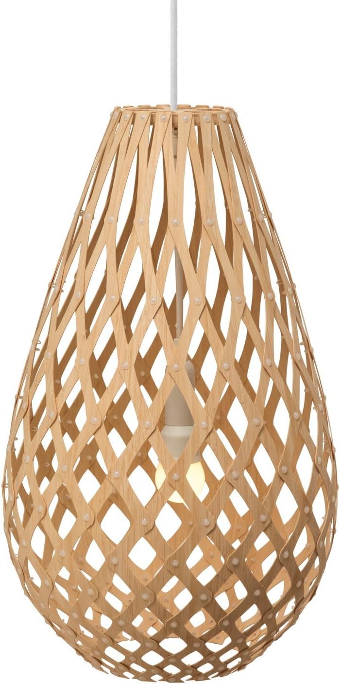 David Trubridge New Zealand Koura Pendant Light Natural Colour from LUXAIRE (750 mm)