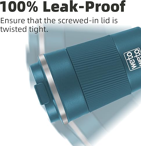 Miniatura 4 de WETOWETO Vaso de café de acero inoxidable de 12 onzas, taza de café de viaje, taza de café aislada con tapa, taza de café a prueba de derrames, taza