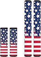 Vista 1 de Horeset Fundas para manija de puerta de refrigerador con estampado de bandera estadounidense, lavable, antideslizante, protector