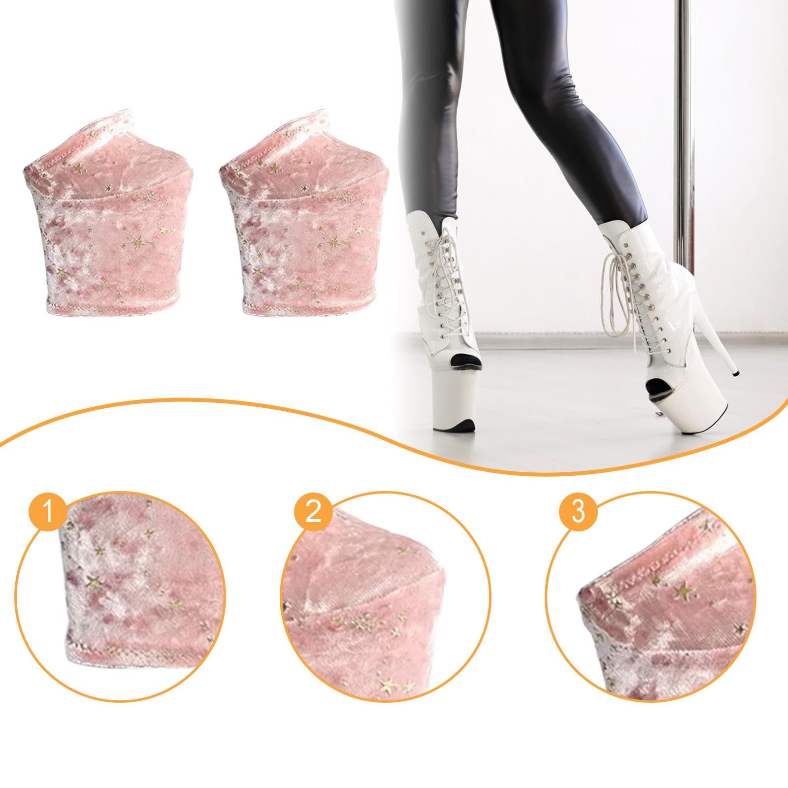 2 Pezzi Copriscarpe Protezioni per Scarpe Da Pole Velluto Antiscivolo Resistenti All'usura Graffi Adatti per Allenamento E, Pink L