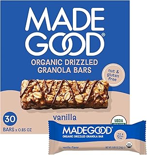 MadeGood Chocolate Drizzled Granola Bars, Vanilla (30 Count) Bulk Gluten...