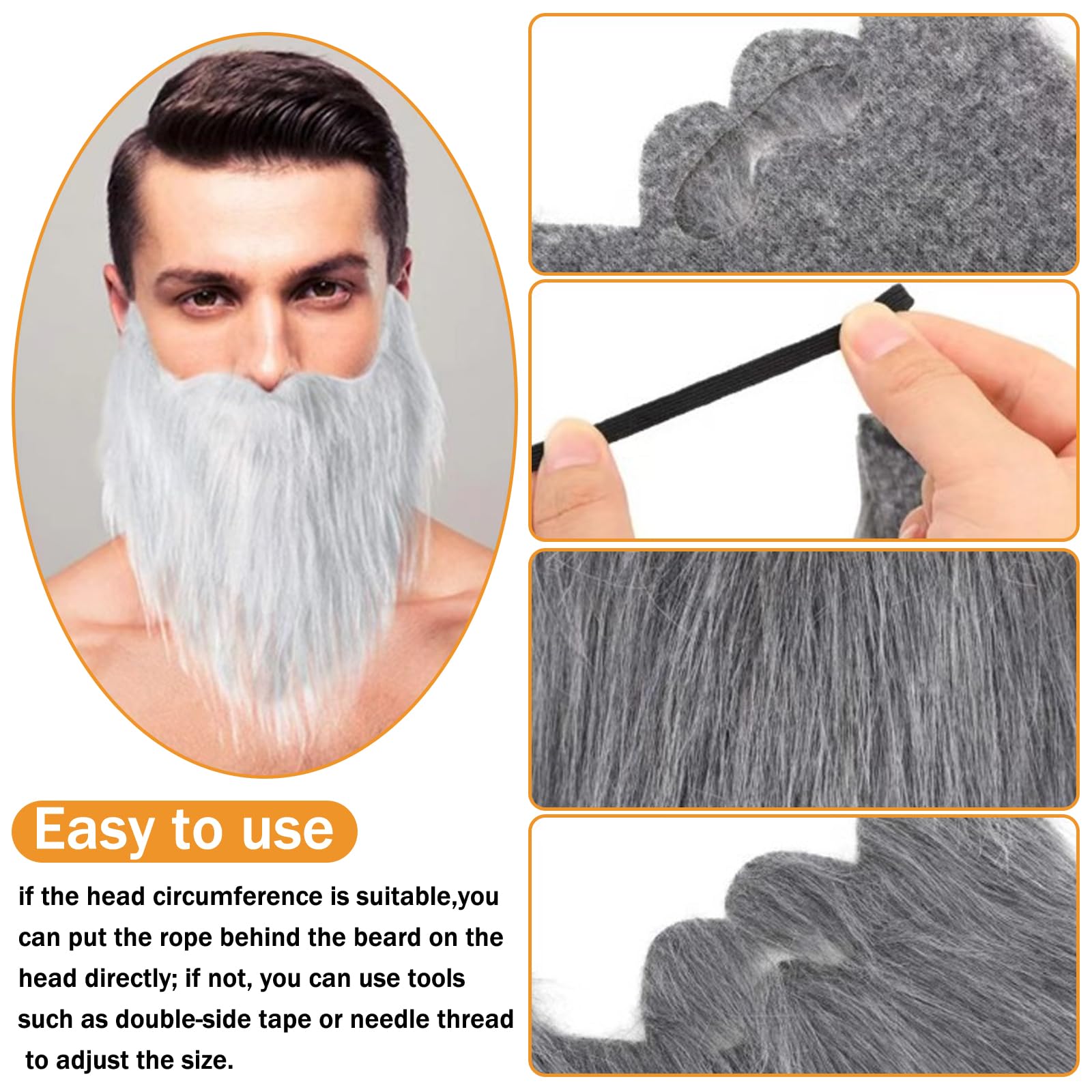 MLPKOI 12 Pcs Funny Fake Beards, Fake Mustaches Funny Realistic, Costume Accessories for Halloween Facial Supplies Party - Image 3