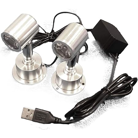 Amazon A H J 電池式 Usb式 スタイリッシュ Led スポットライト 小型 8cm 明るい 卓上 角度調整 屋内用 昼白色 電球色 橙色 蒼色 昼白色 Usbminiスポ２灯 J スポット スポットライト 通販