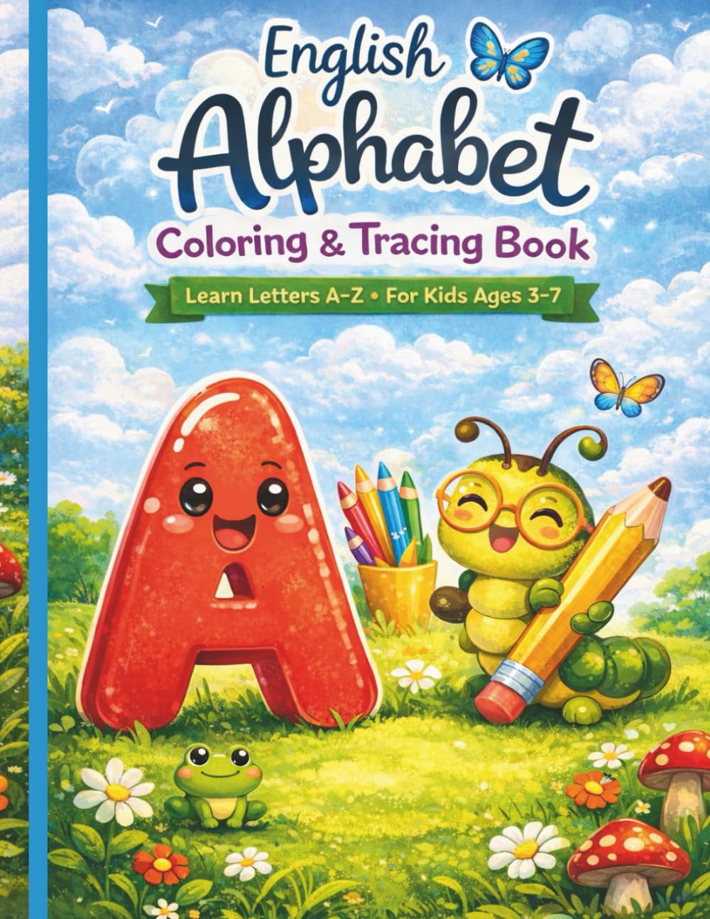 English Alphabet Coloring & Tracing Book: Learn Letters A–Z for Kids Ages 3–7
