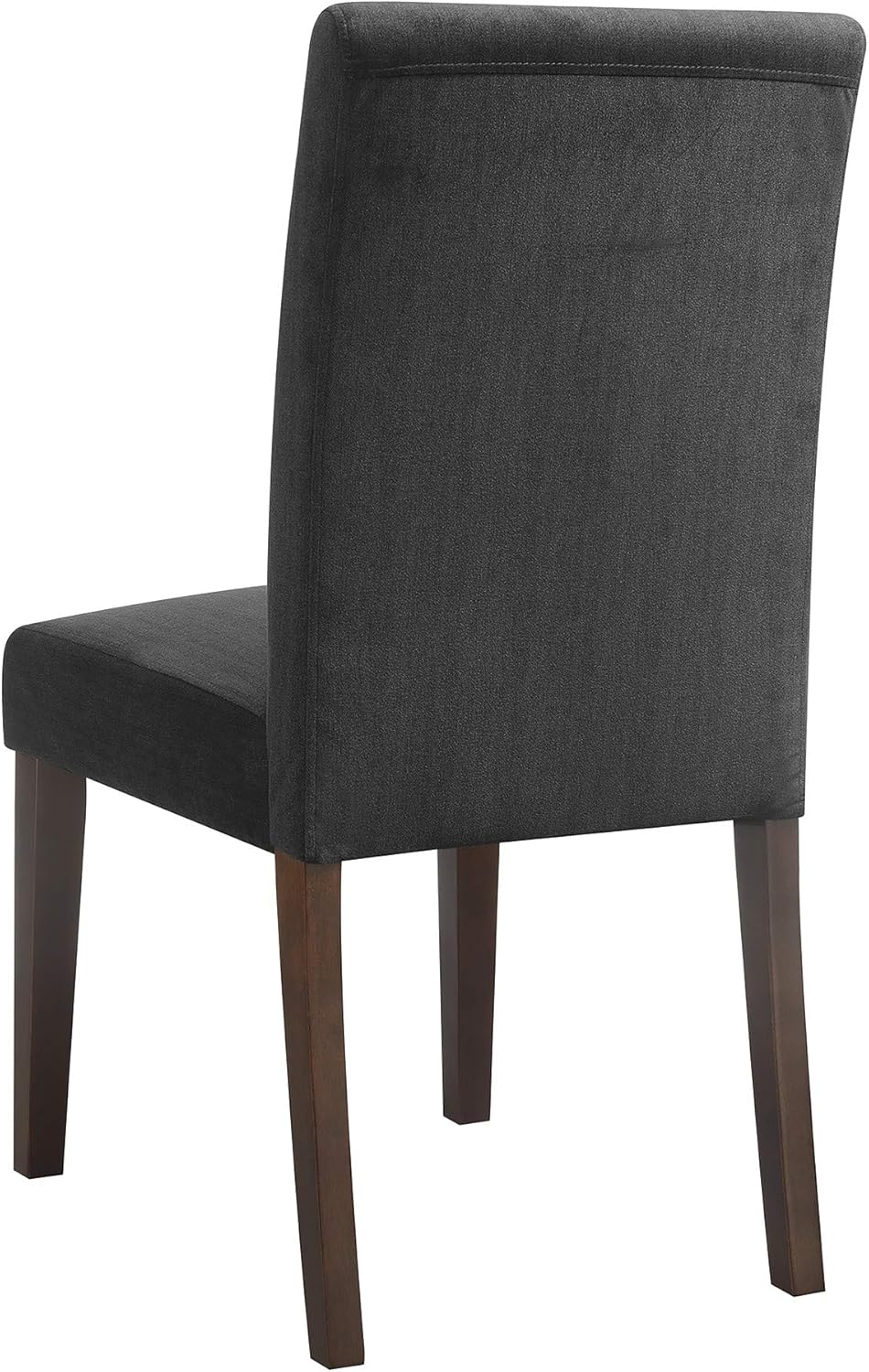 Serta Liam Parsons Upholstered Accent Dining Chair Set of 2, High-Back Design, Polyester Weave Fabric, Quality Foam Cushion, Armless SideChair for Kitchen, DiningRoom, LivingRoom, Charcoal Gray