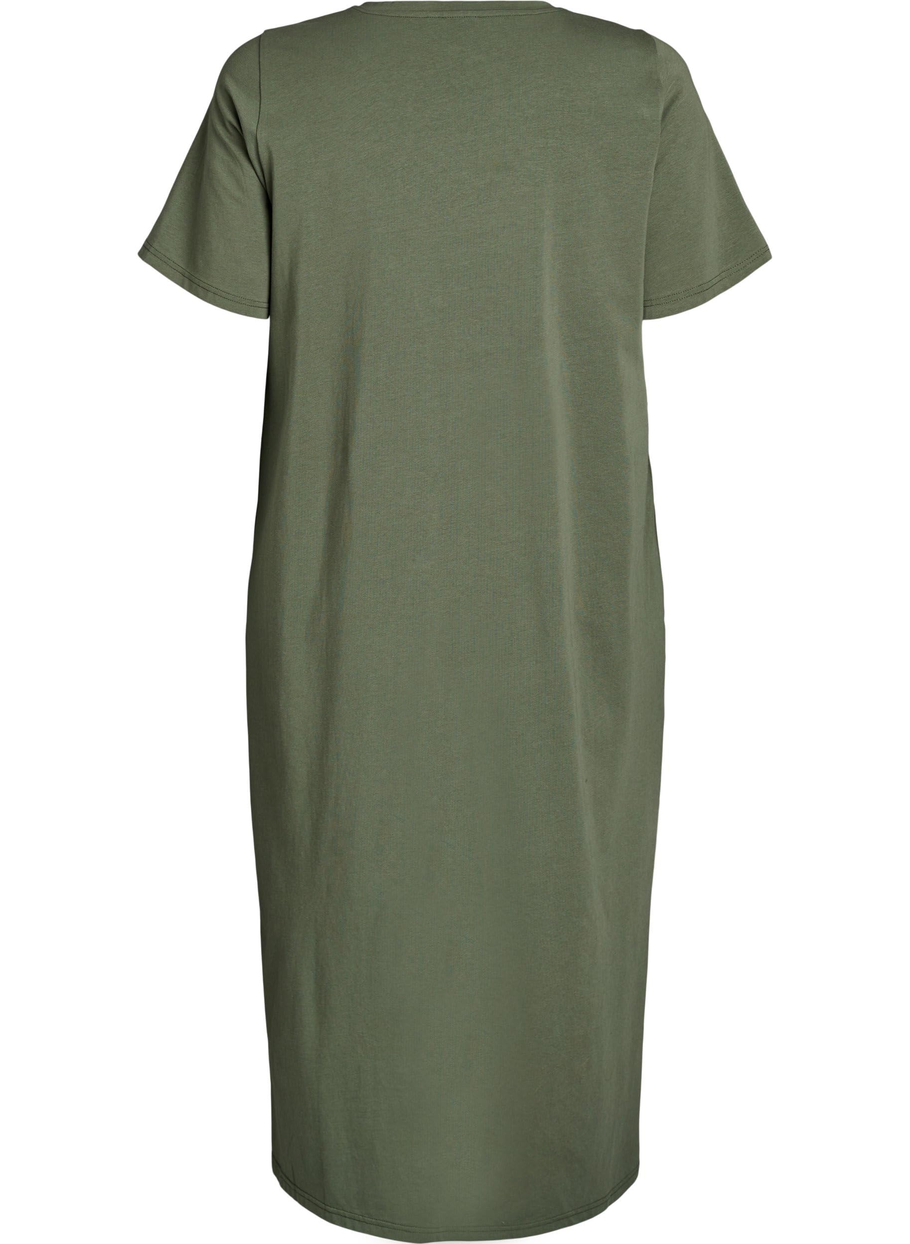Zizzi Damen Große Größen Midikleid Kurzarm V-Ausschnitt Größe 42-60