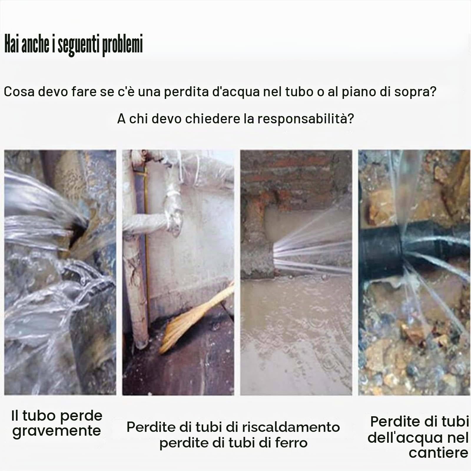 Rivelatore professionale di perdite di acque sotterranee - Sensore geofono per perdite d'acqua, sensore di perdite d'acqua preciso e affidabile per tubi - Profondità di rilevamento di 3 metri