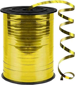500 Yards Curling Ribbon,1/5 Inch Shiny Gold Ribbon,Balloon String, Party Decoration,Ribbons for Florist Flower Bows for Graduation Supplies
