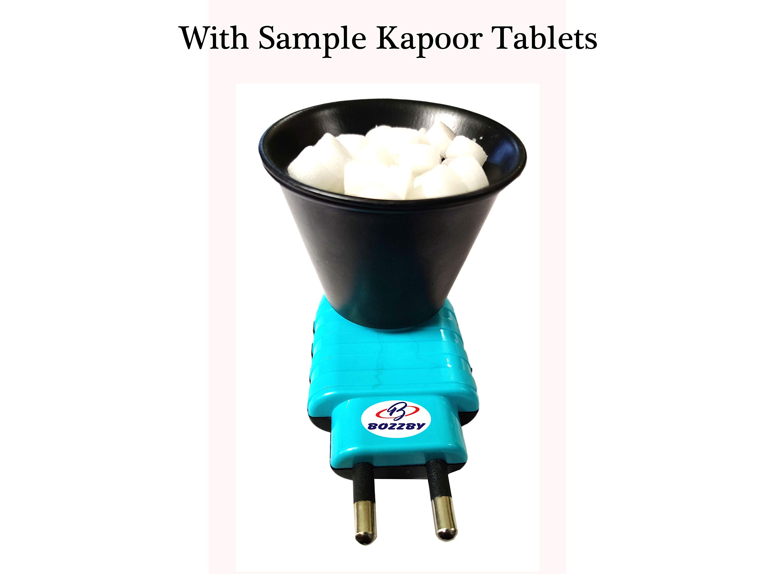 B BOZZBY Multipurpose Night lamp Kapoor dani/Electrical Machine/Incense-Aroma Burner/Camphor Diffuser Steel Ceramic for Puja,Mosquito,Home (Vedic Sky) 1