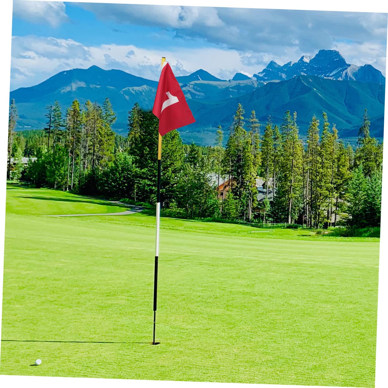 Garneck Verschleißfeste Golffahnen Trainingsgeräte Zubehör 4 Golf Flagge Fahrradzubehör Golfzubehör Golfflaggen Tragbarer Roter Nylonstift Innenausstattung Zielflagge Platzfahne Üben