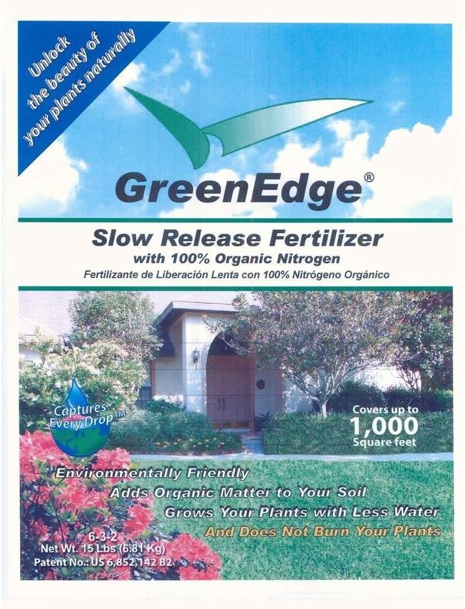 Edge Green GreenEdge Slow Release Fertilizer with 100% Organic Nitrogen 15-Pound Bag