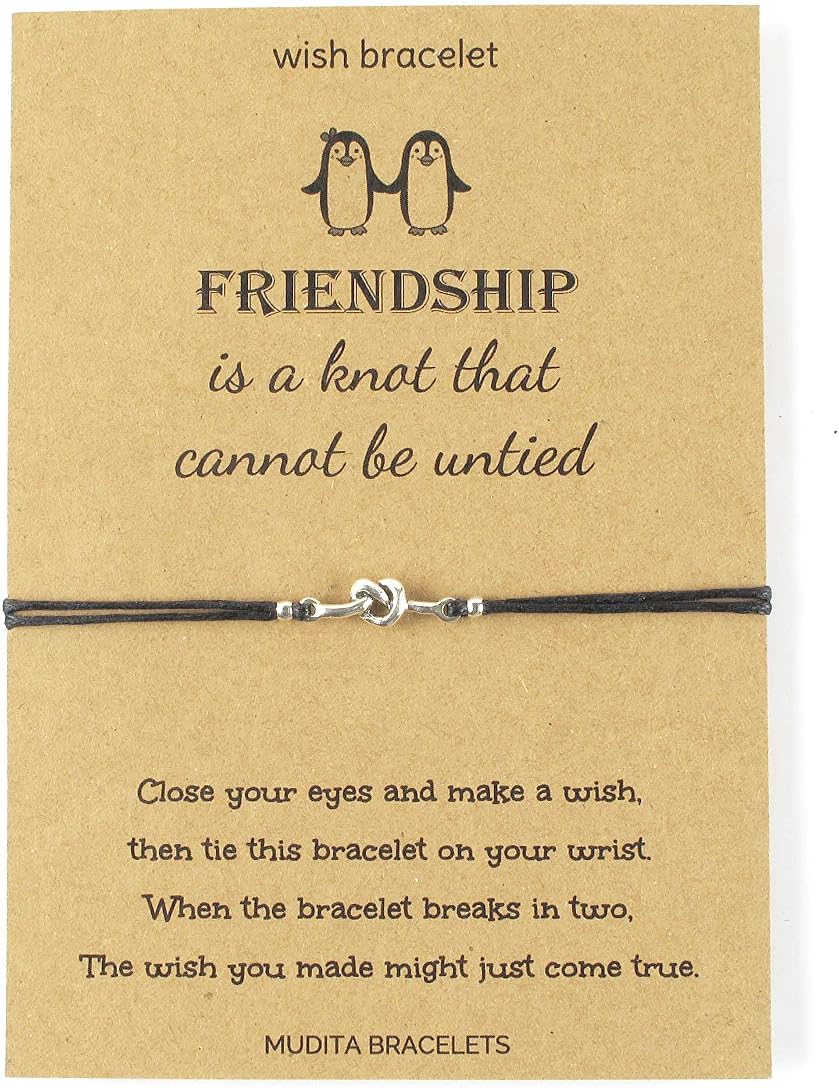 HandmadeFriendship Is A Knot That Cannot Be Untied Knot Charm Wish String Bracelet