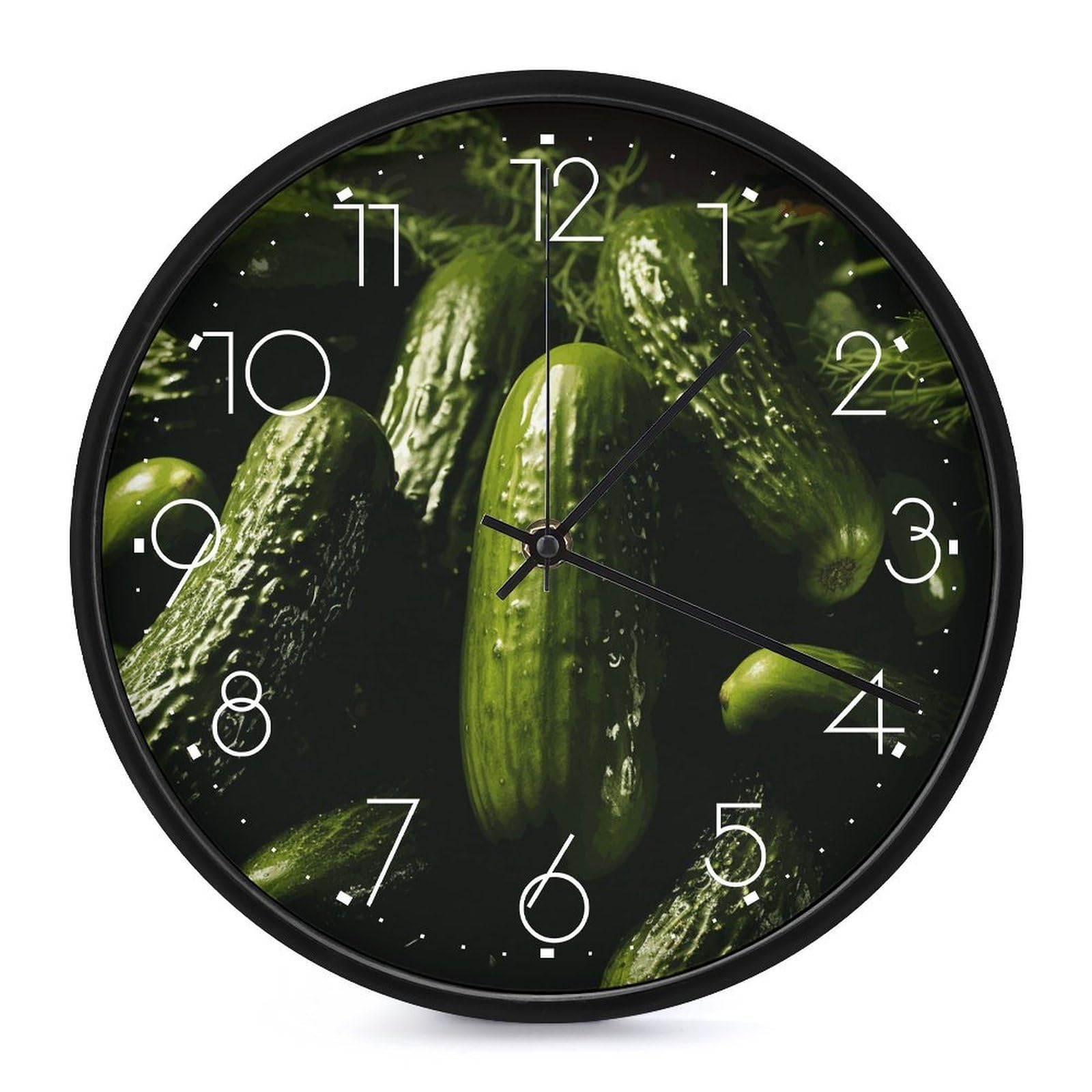 DWVTSLH Pickle Wall Clock 10 Inch Silent Non-Ticking Modern Clocks Battery Operated - Decorative Wall Clocks for Bedroom Living Room Kitchen Office Wall Decor Gift Idea