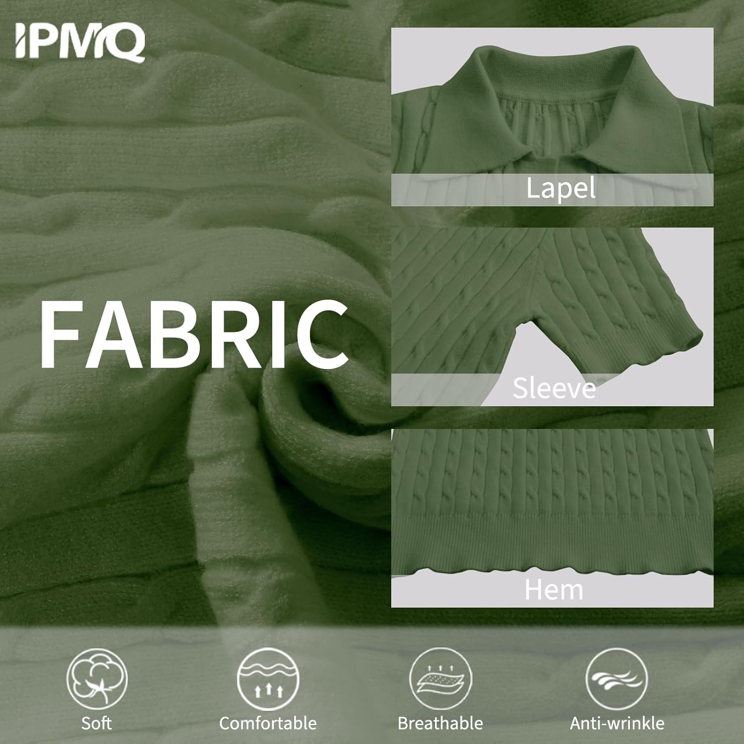 Women's Short Sleeve Sweaters V Neck Pullover Summer Tops Casual Solid Lapel Shirts Cable Knit Sweater - Image 4