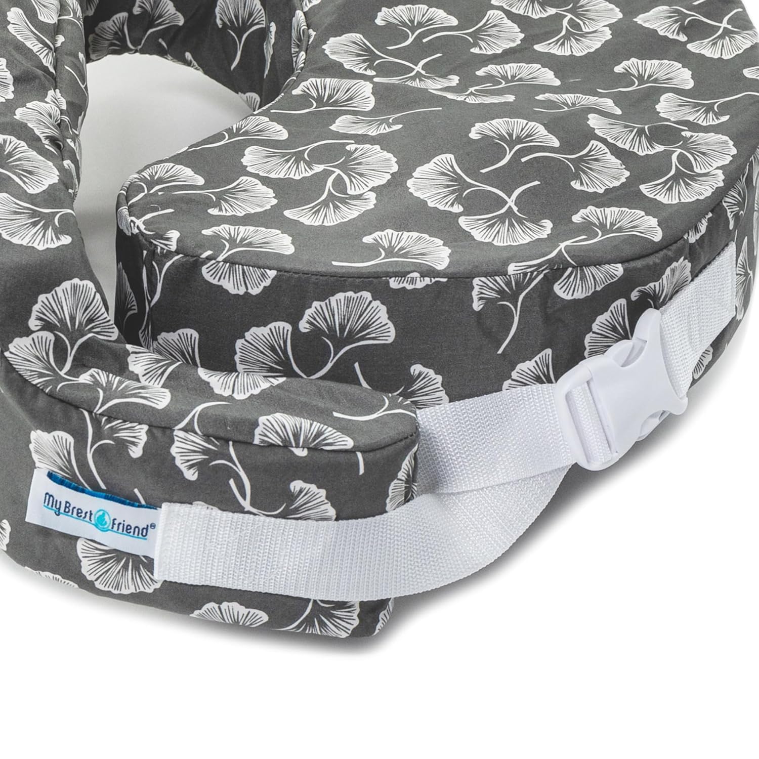 My Brest Friend Almohada de Lactancia Original Mejorada ergonómica Esencial para la Lactancia Materna para mamá y bebé con práctico Bolsillo Lateral, Correas Dobles y Funda, Ventiladores Grises