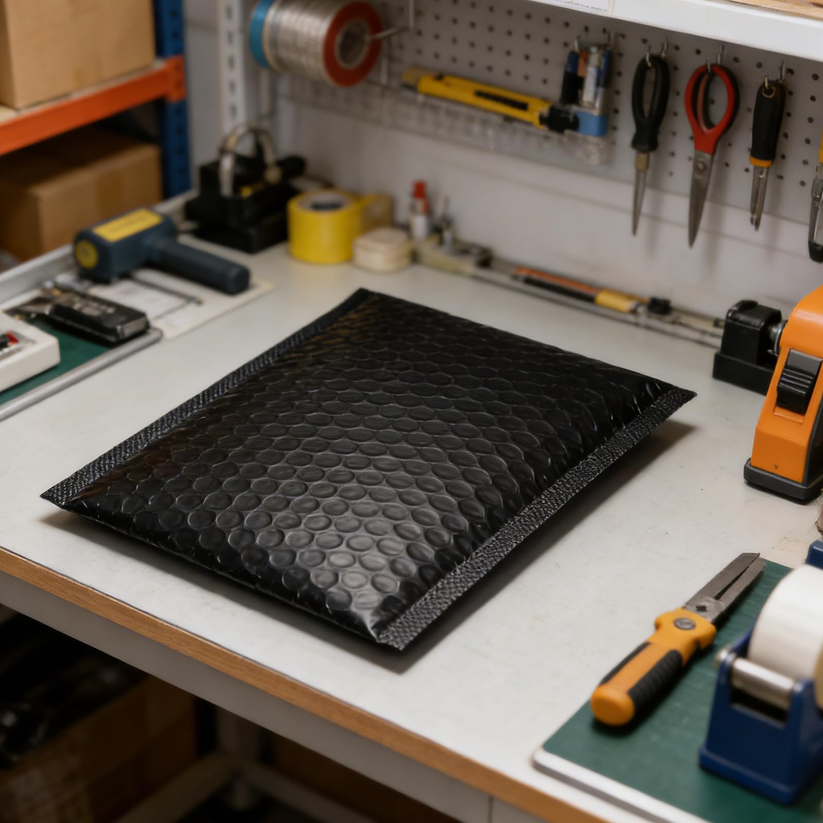 Angoily Paquet à Bulles Imperméables en Plastique Lot de 51 Auto-adhésifs Noirs Pochettes D'expédition Rembourrées Pratiques pour Emballage et Expédition de Bijoux