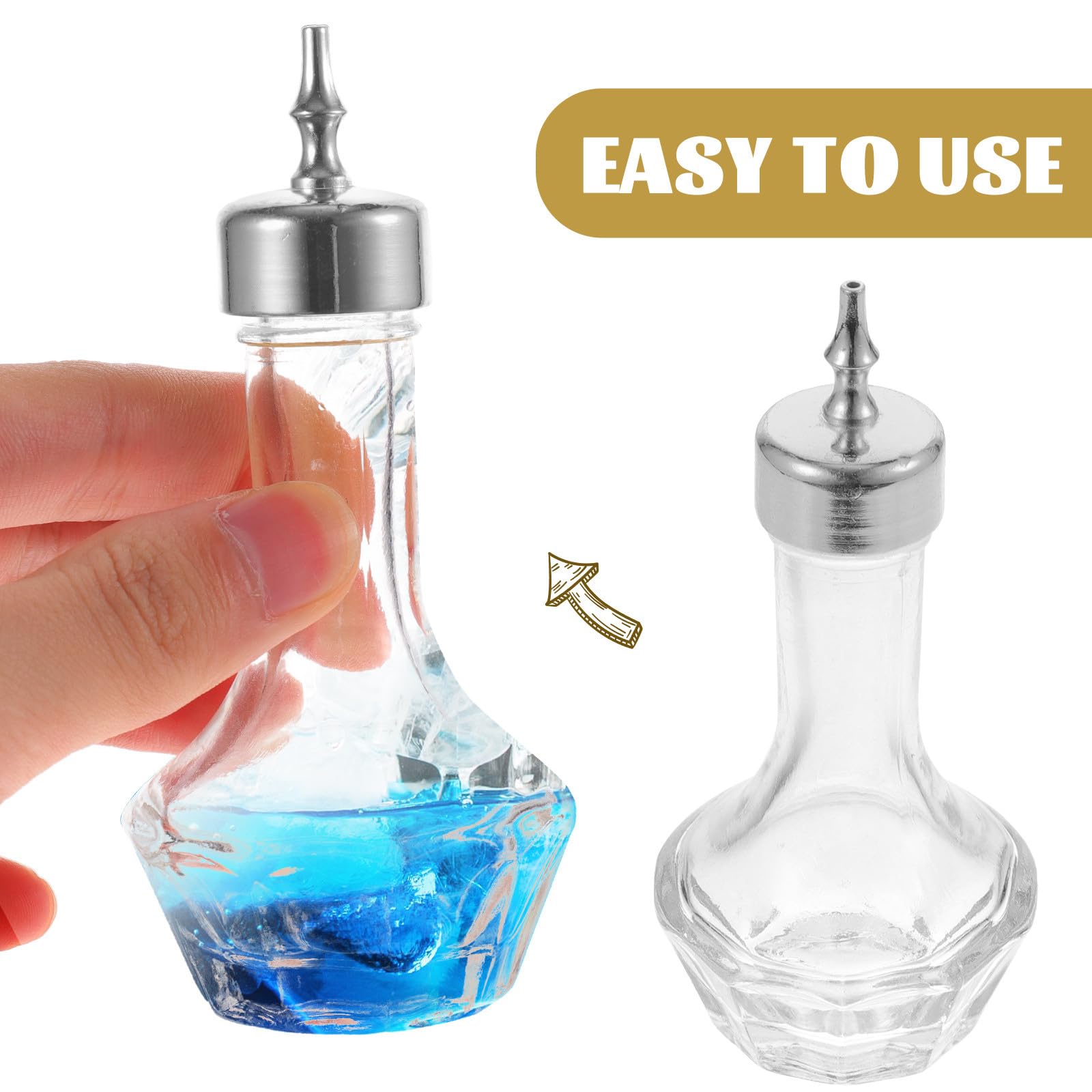 Dispenser per Bitter in Vetro da 30 Ml Tappo Ermetico, Bottiglia Decorativa Amaro D'annata per Bar, Cocktail e Uso Domestico