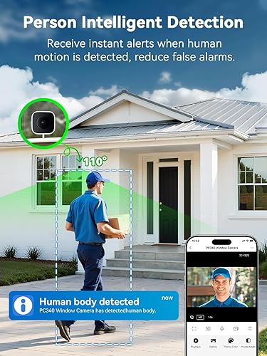 Miniatura 5 de Outinput Cámara de ventana 2K 3MP para seguridad casera al aire libre montada en ventana interior