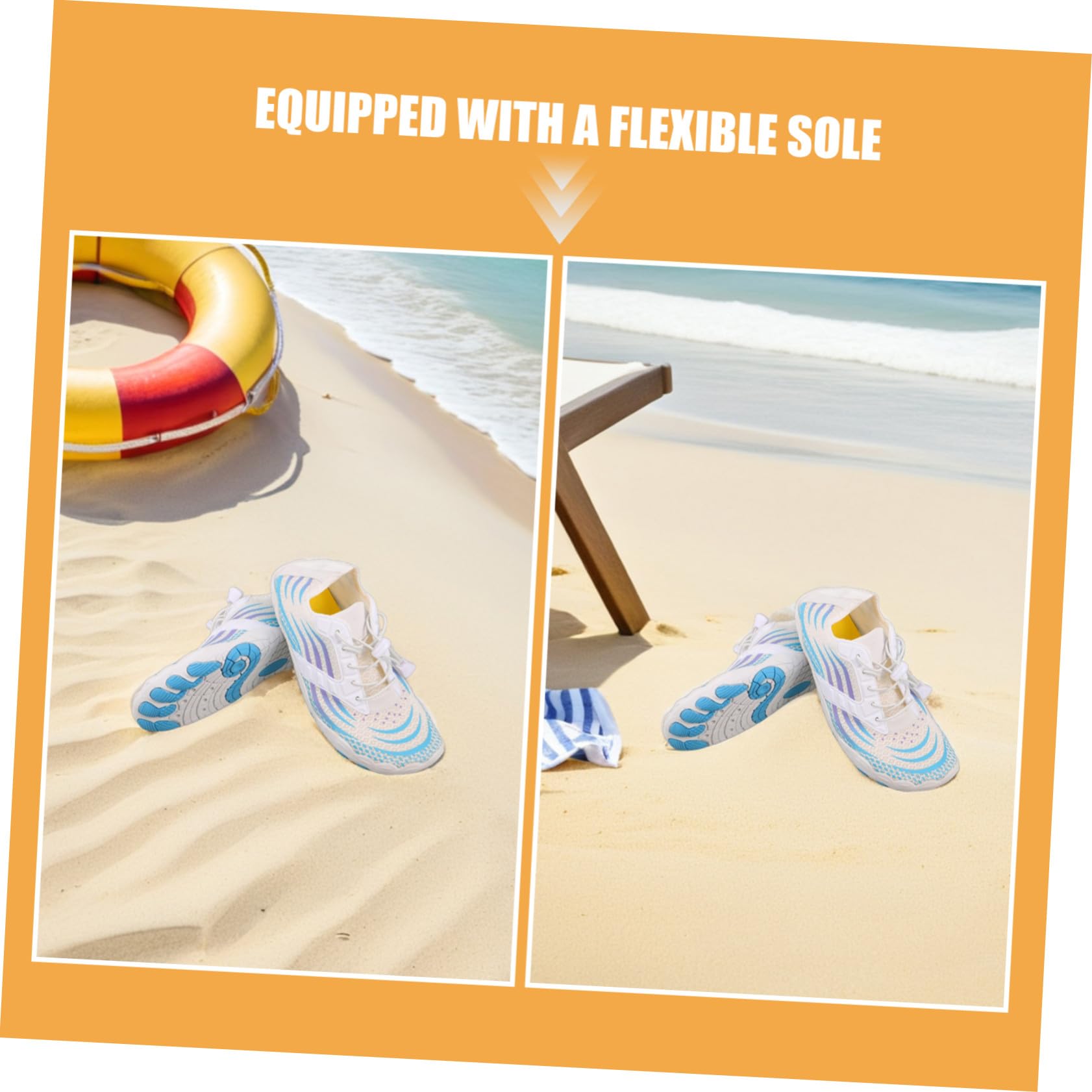 Scarpe Acqua Antiscivolo da Spiaggia, 1 Paio, Taglia 41, Gomma | Mesh Cloth Leggero, Strong Grip per Fiumi e Piscine, Atmosfera Estiva, Yoga Shoes e Barefoot Socks