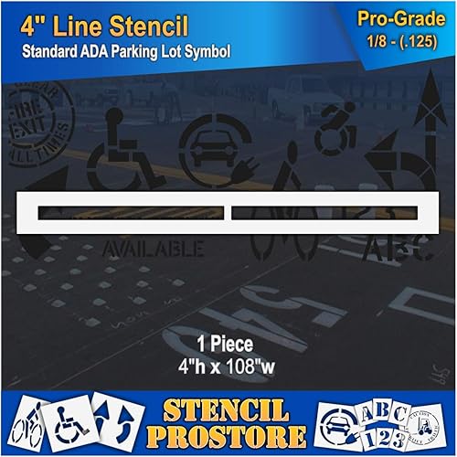 Plantillas de pavimento - 4 pulgadas - Plantilla de línea recta - 4 x 108 x 18 pulgadas (128 mil) - Grado profesional
