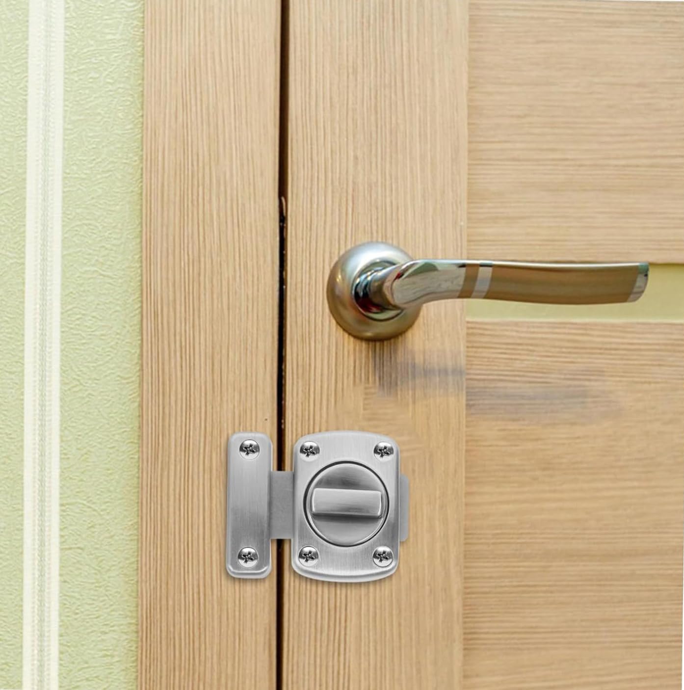 Serratura A Catenaccio Litensh - Chiavistello Girevole In Lega Di Zinco Per Porte Bagno E Cancelli - Foto 5