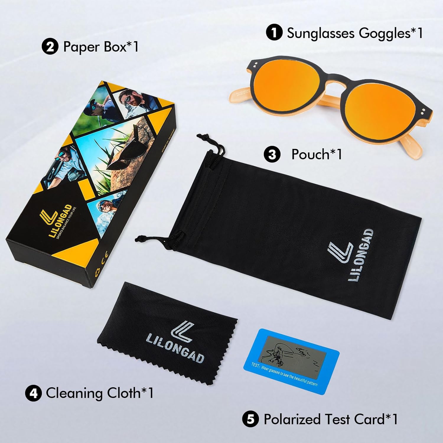 PC Polarized Sunglasses for Men & Women – UV400, Scratch-Resistant, Lightweight TR90 Frame for Driving & Outdoor Use