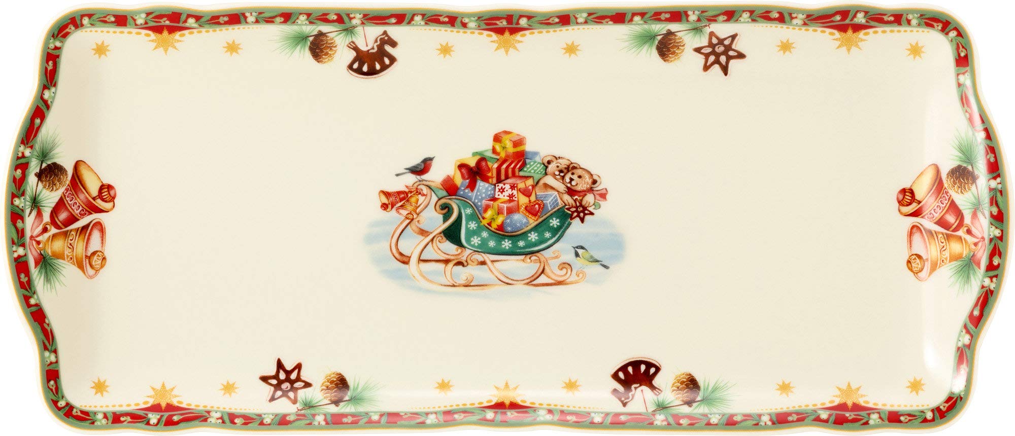 Seltmann Marie-Luise 001.756790 - Bandeja para tartas (rectangular, 34,5 x 15 cm), diseño navideño