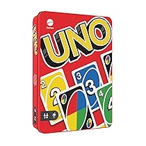 Mattel Games UNO – l’iconico gioco di carte per tutta la famiglia in confezione di metallo da collezione, 112 carte riciclabili per serate di gioco e feste tra amici, giocattolo, 7+ anni, HGB63