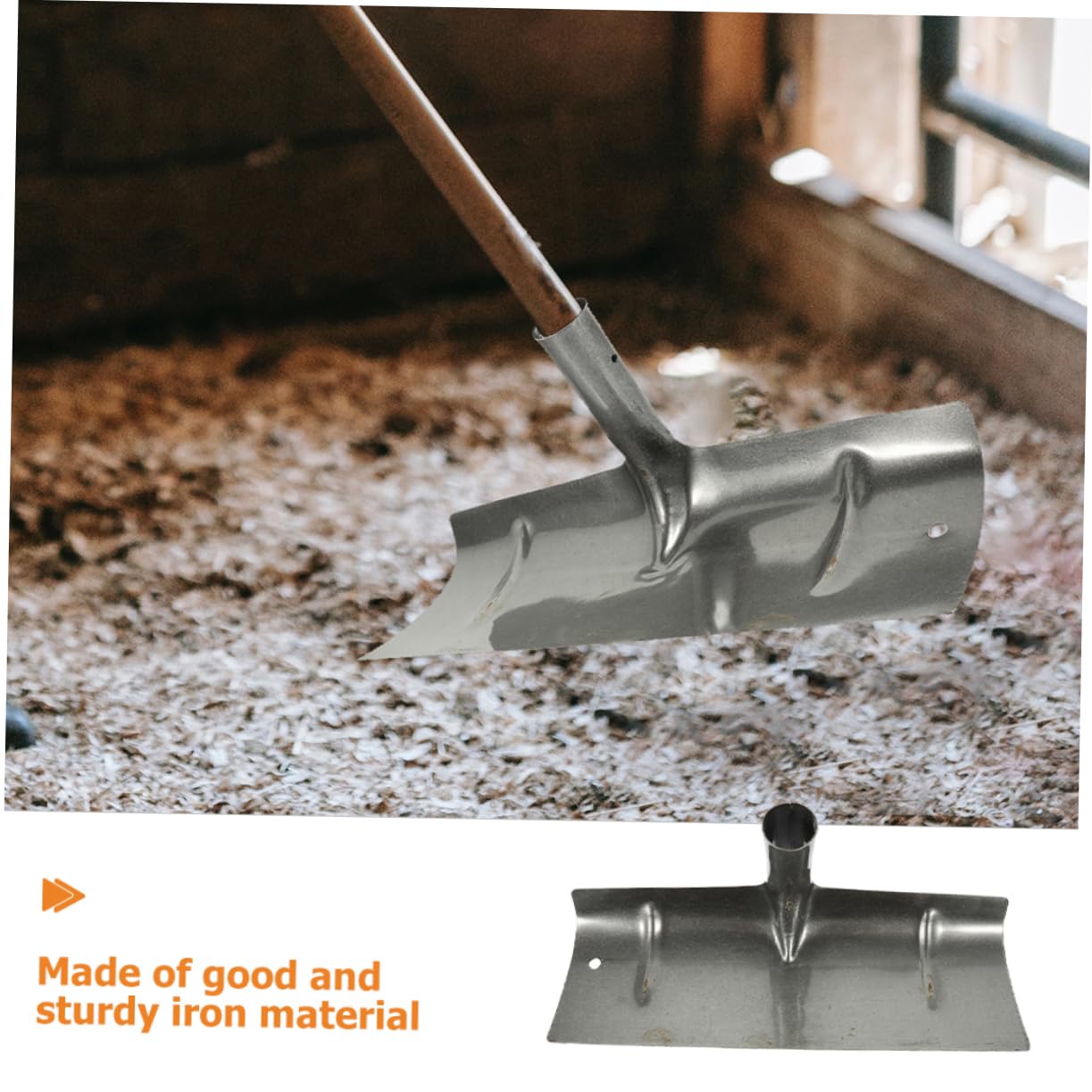 Kisangel 2 Pala de Limpieza de Granja Pala Metálica para Excrementos de Aves de Corral Herramienta Multifuncional 2 Unidades Diseño Resistente para Uso en Granjas y Hogares