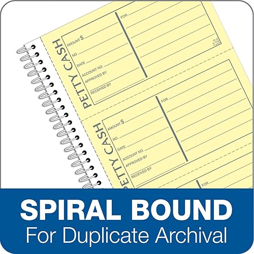 Miniatura 8 de Adams Espiral pequeño libro de efectivo, 2 partes, sin carbono, 4 mensajes por página, 200 juegos por libro (SC1156)