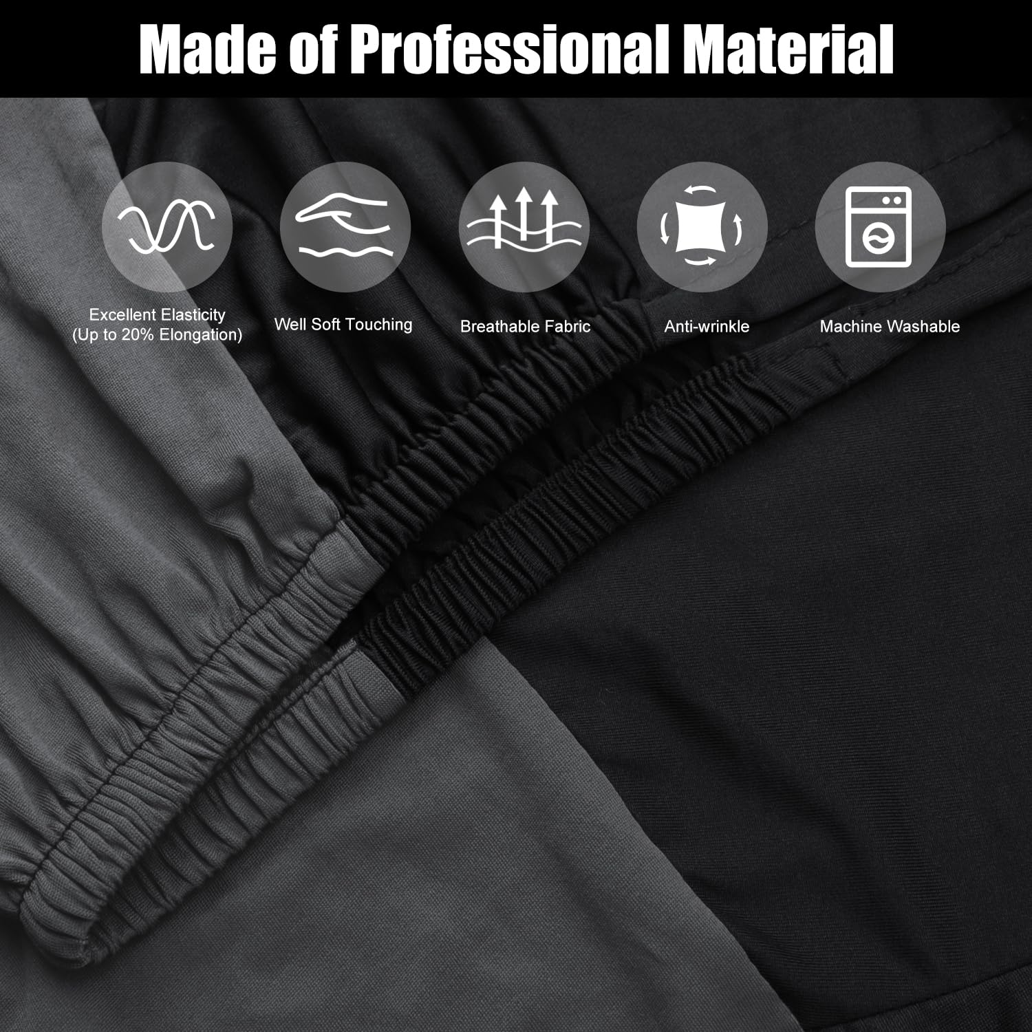 Housses de Moto d'intérieur, Élastique Respirant Tissu en Velours Doux Protection Contre la Poussière pour Scooter Garage Moto Exposition,Gris Rayé+Noir，Top Case 125 x 48 x 63 Pouces
