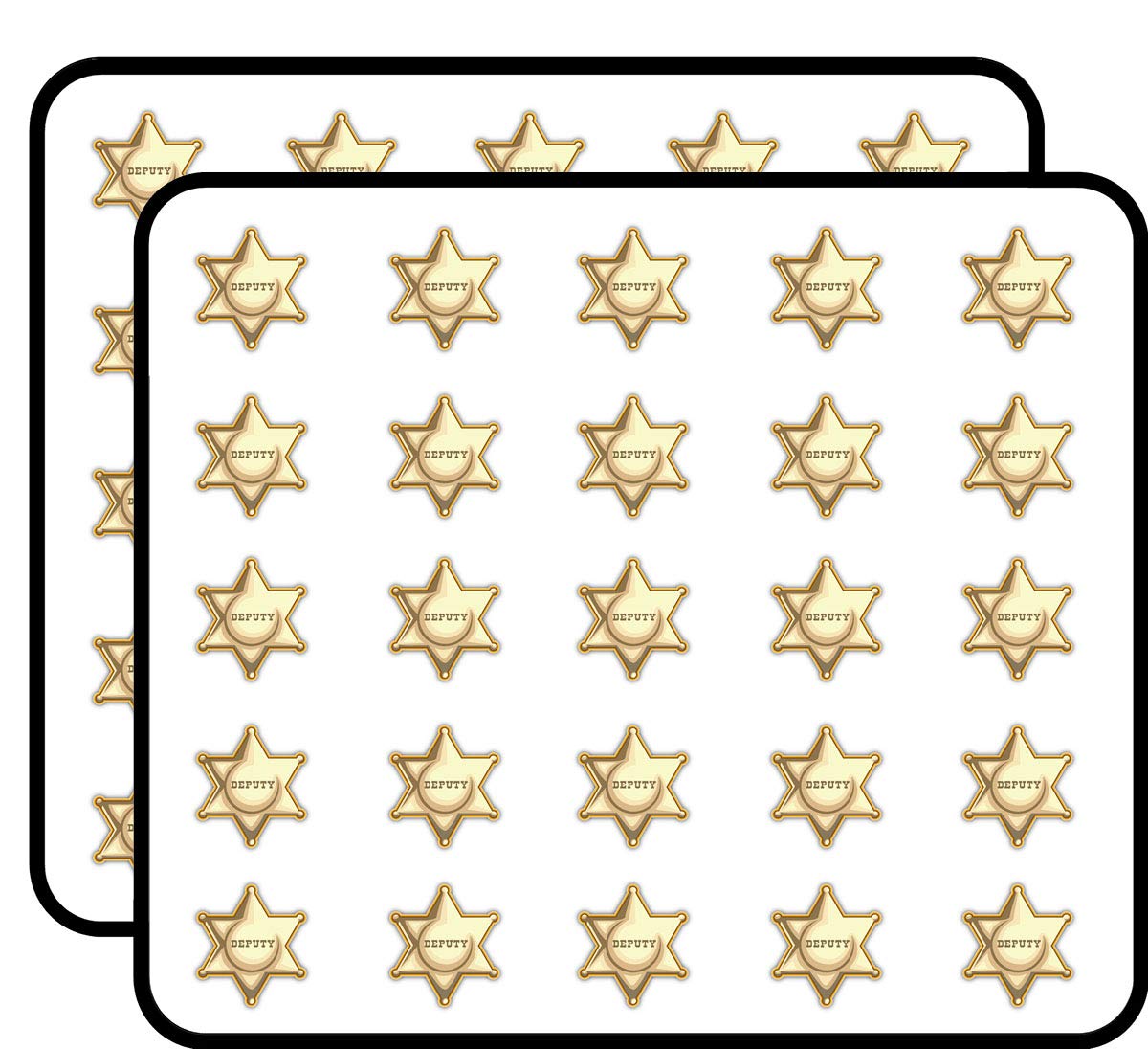 Sheriff Star Badge Decorative Scrapbooking Sticker Waterproof Vinyl Stickers for Water Bottle, Laptop & Phone Case – 50 Pack