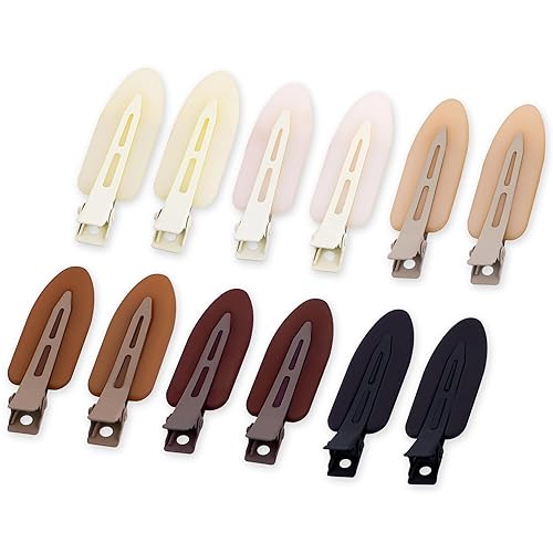 Cptots 12 pinzas para el cabello sin doblez, sin arrugas, pinzas para el cabello sin abolladuras, pinzas para el cabello para aplicaciones de