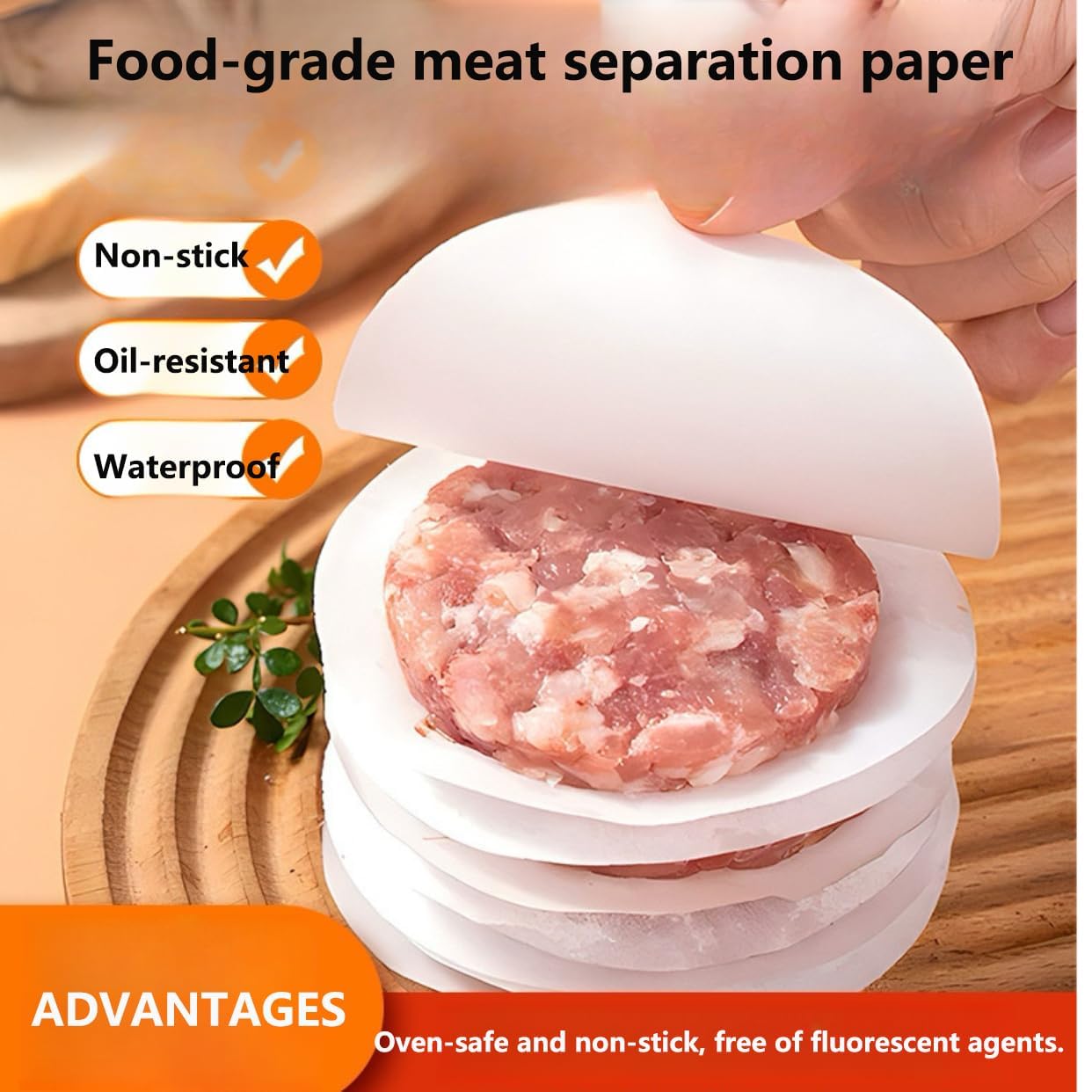 YHIJSR 500 Disques à Burger Papier Sulfurisé 10cm - Anti-Adhésif Pour Presses Hamburger