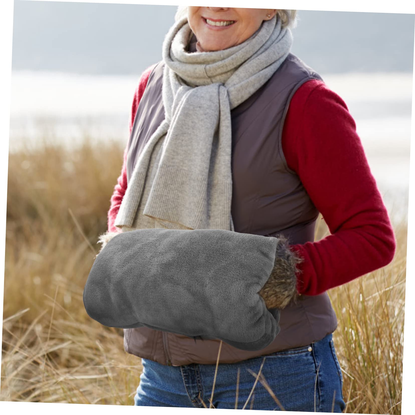 BESPORTBLE Cuscino Scaldamani Scaldino Invernale Da Donna Più Caldo Riscaldamento Delicata Borsa Più Calda Sacchetto Riscaldato Elettricamente Marmitte Scaldamani Usb Vello Grey Flanella