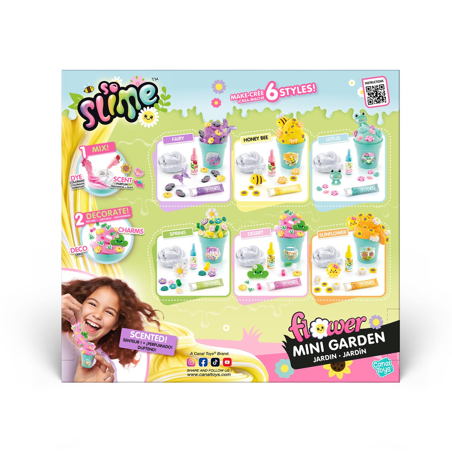 Canal Toys - So Slime - Slime Flower Mini Giardino - Crea il tuo universo floreale con le tue creazioni colorate e profumate - Idea regalo per bambini 6 anni+ - Tempo libero creativo immaginazione
