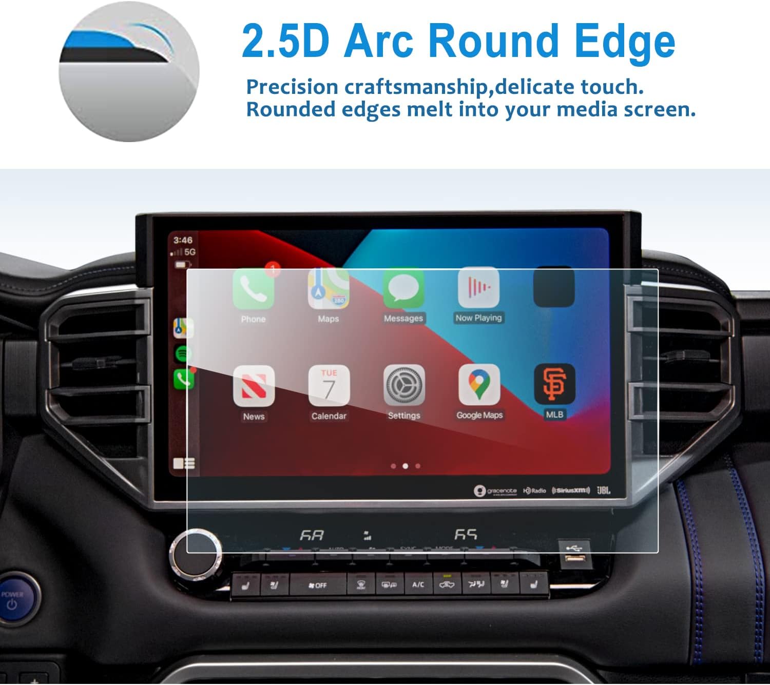 lfotpp 2022 tundra screen protector for 2022 toyoat tundra xk70 14 inch 2023 oyota sequoia xk80 14 car navigation infotainment center touchscreen pr