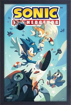 Pyramid America Super Sonic - Sonic Flying Birds Poster - 11 x 17 Frame Poster Wall Art, Ideal for Home & Living Room Decor