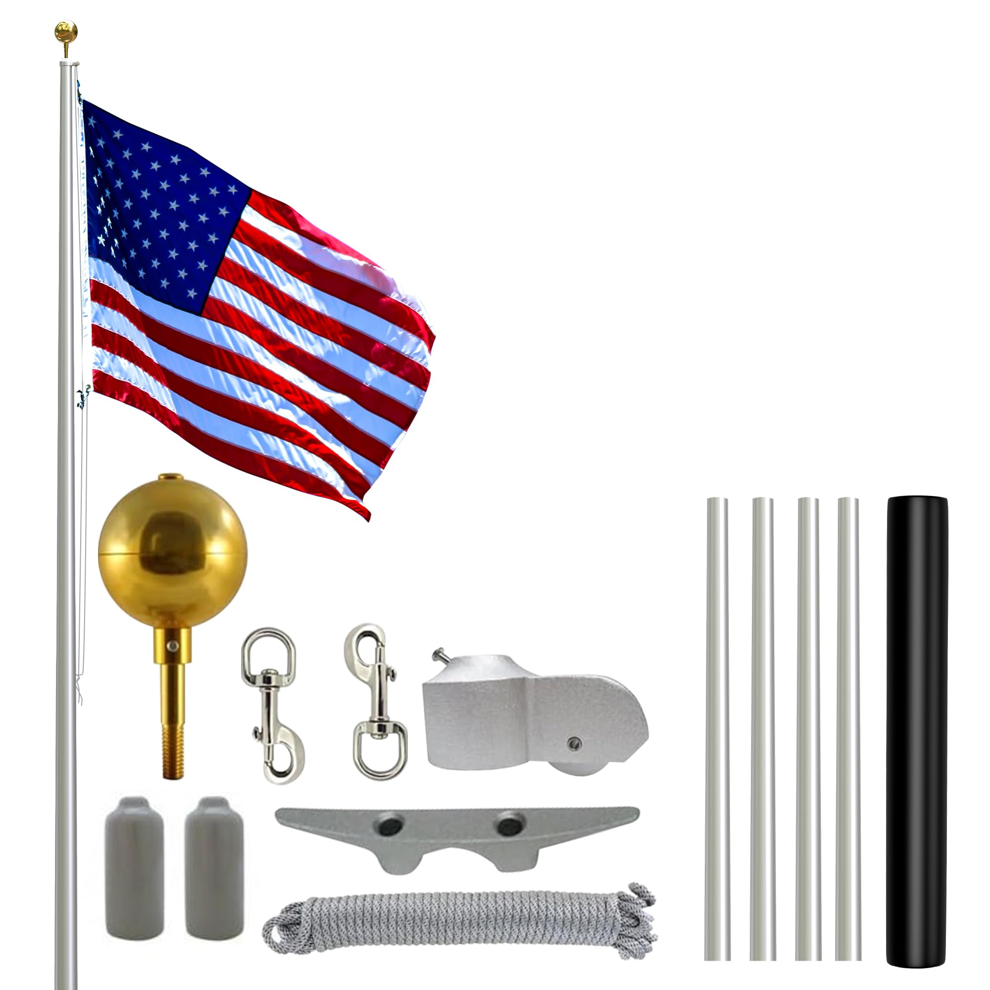 Super Tough USA-Made 25ft Heavy Duty Flag Pole