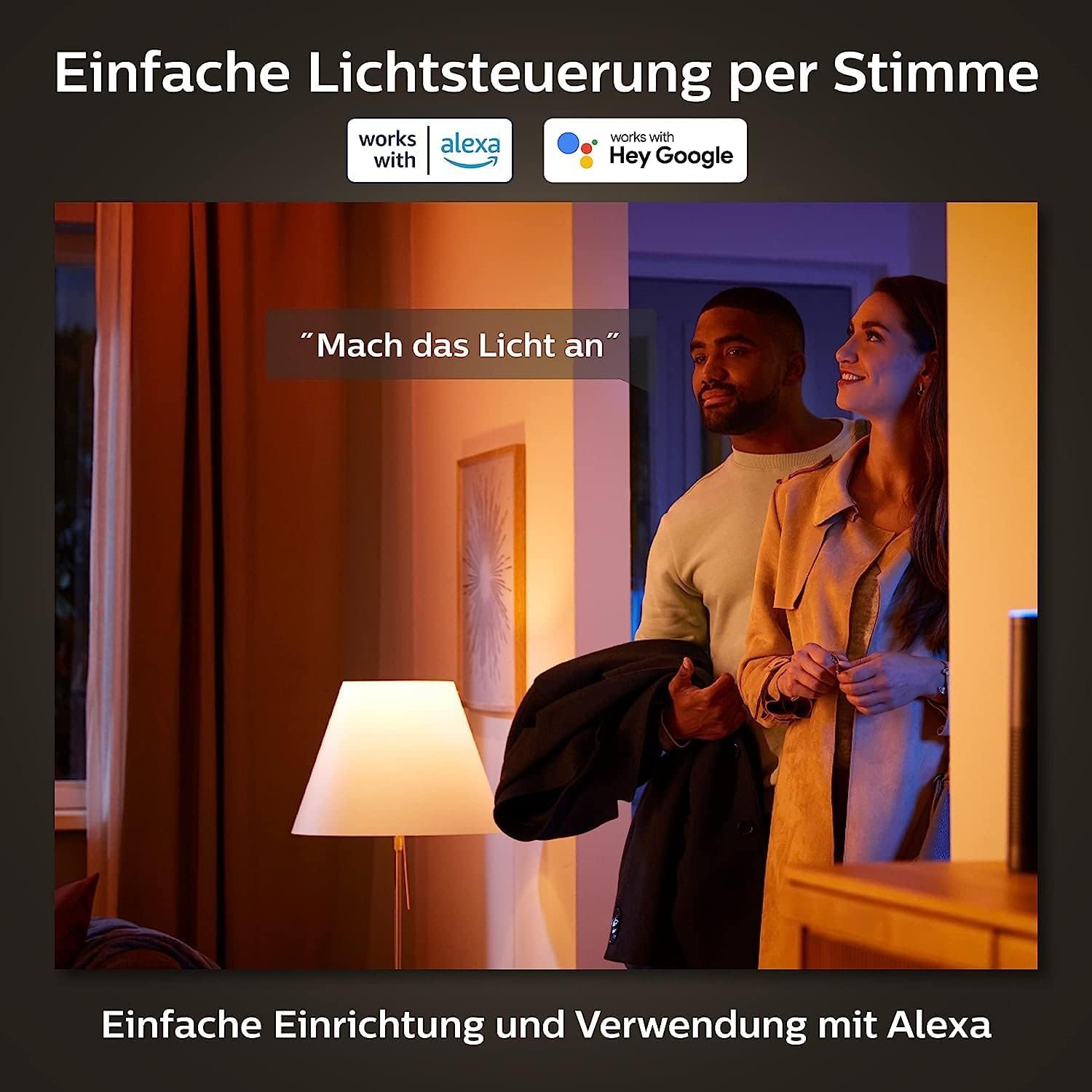 Philips Hue White & Color Ambiance Xamento recessed spotlights 1 Pack, dimmable Bathroom Lights for The Hue System with 16 Million Colours, Intelligent Light Control via Voice and app, Black