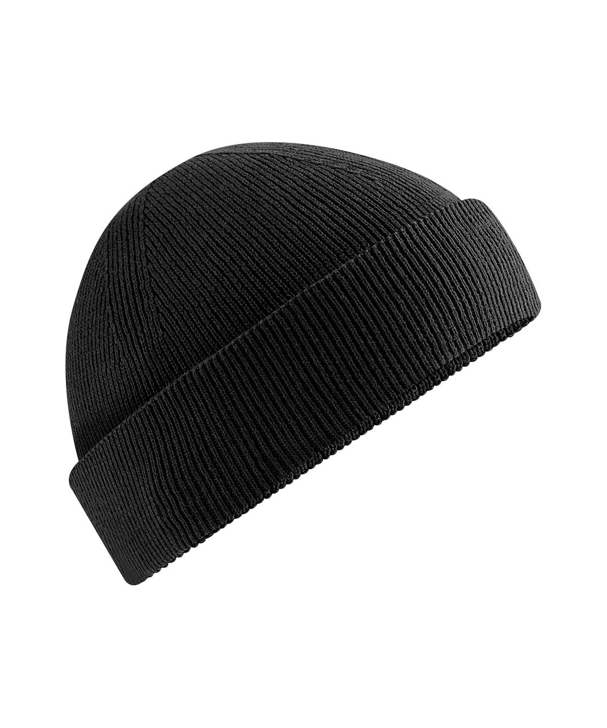 4Sp Unisex Black 4Sp® Organic Cotton Fisherman Beanie Hat, Classic Style, Lightweight, Knit, Stretch Fit. (Uk, Alpha, One Size, )