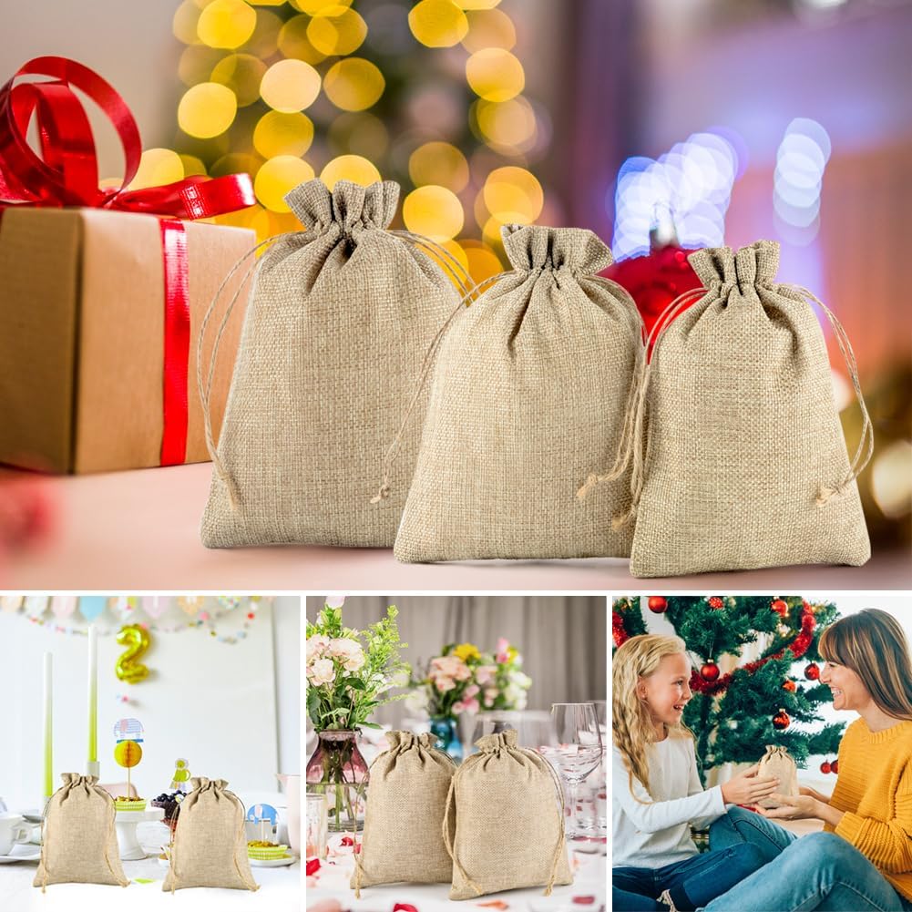 CLYPY - Sacs en toile de jute - 40 x 60 cm - 20 pièces - Multi-occasion - Noël, Douche Nuptiale