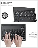 Vista 6 de MoKo Funda universal para tablet con teclado QWERTY para tablet de 9", 9.7", 10.1", 10.2", 10.4", 10.5", 10.9", con teclado Bluetooth inalámbrico