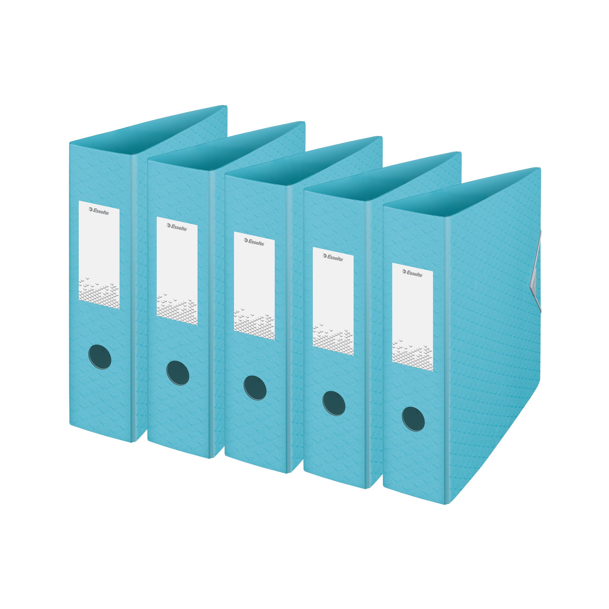 Esselte Lever Arch File, 500 Sheet Capacity, 82mm Spine, Lightweight A4 Folder, Home/Office Use, Embossed Pattern, Colour'Breeze Range, Blue, 626217