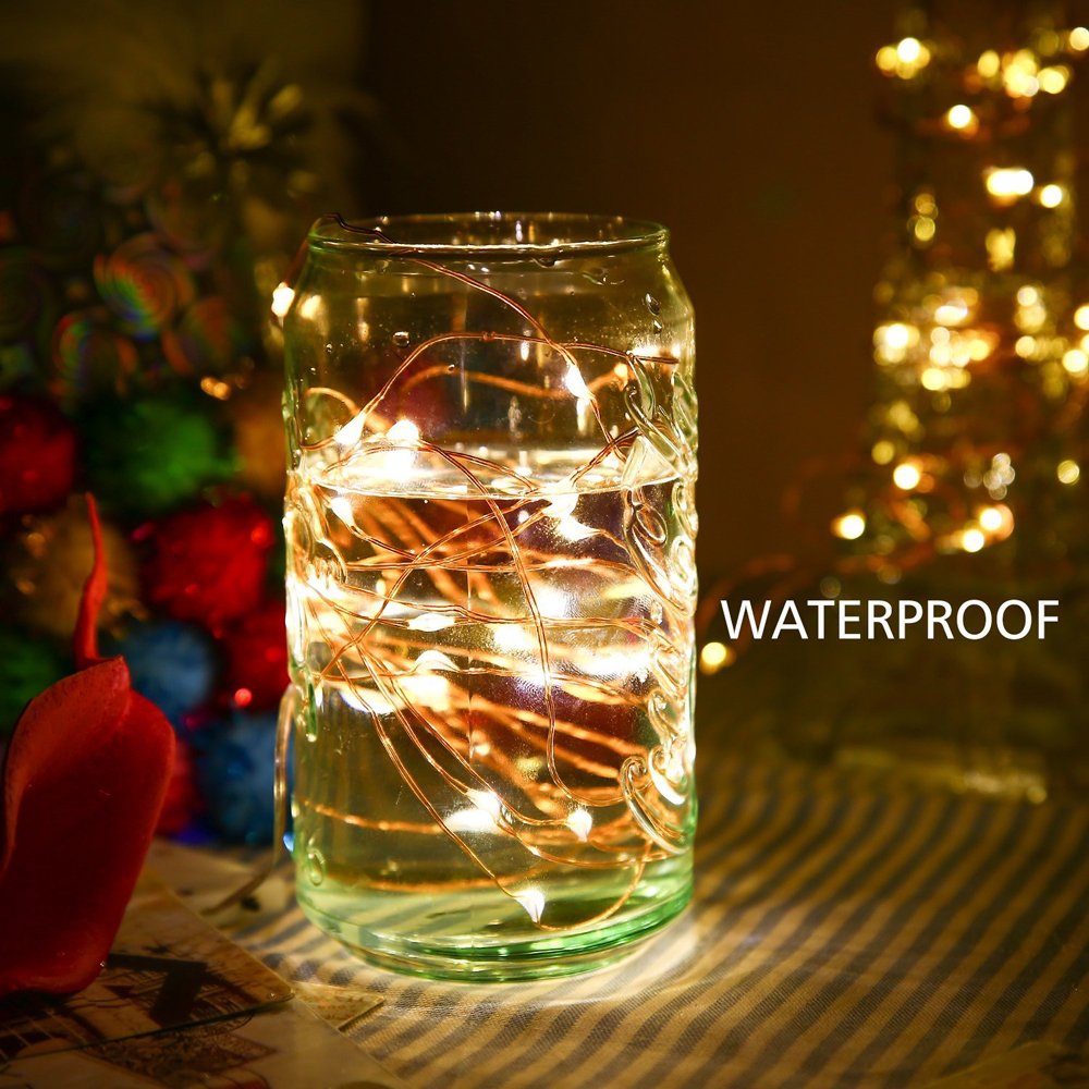 RcStarry Micro LED Lichterketten – 6er Pack, 3m, Warmweiß, Batteriebetrieben, IP65