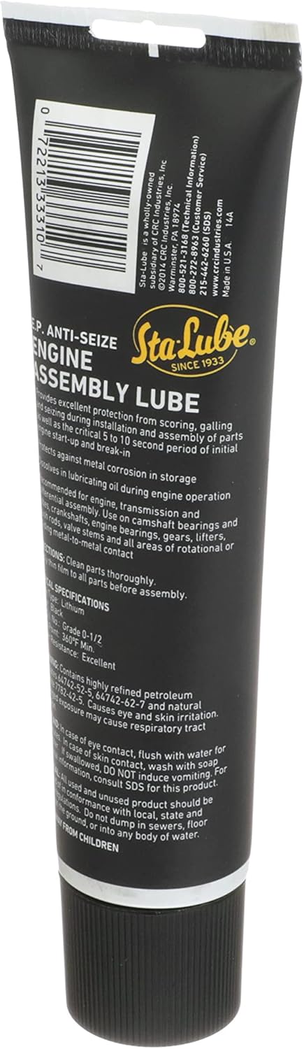 Sta-Lube Extreme Pressure Engine Assembly Lube SL3331-10 Wt Oz. Tube, Anti Seize Lube