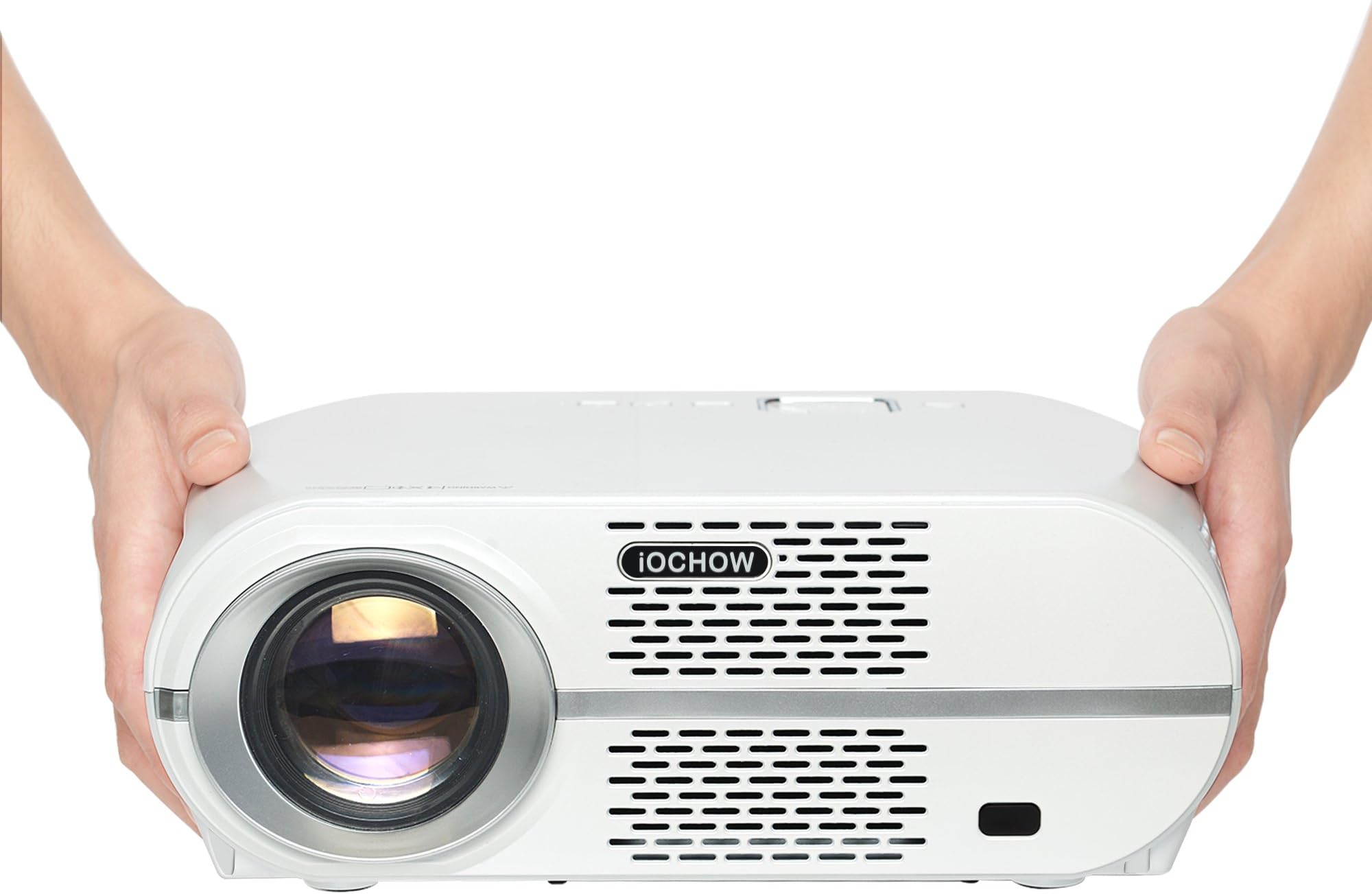 iOCHOW iO6 Video Projector, Supports 1080P, 3200 Lumens LCD, HD Resolution, 3000:1 Static, Multimedia Home Theater Digital Projector