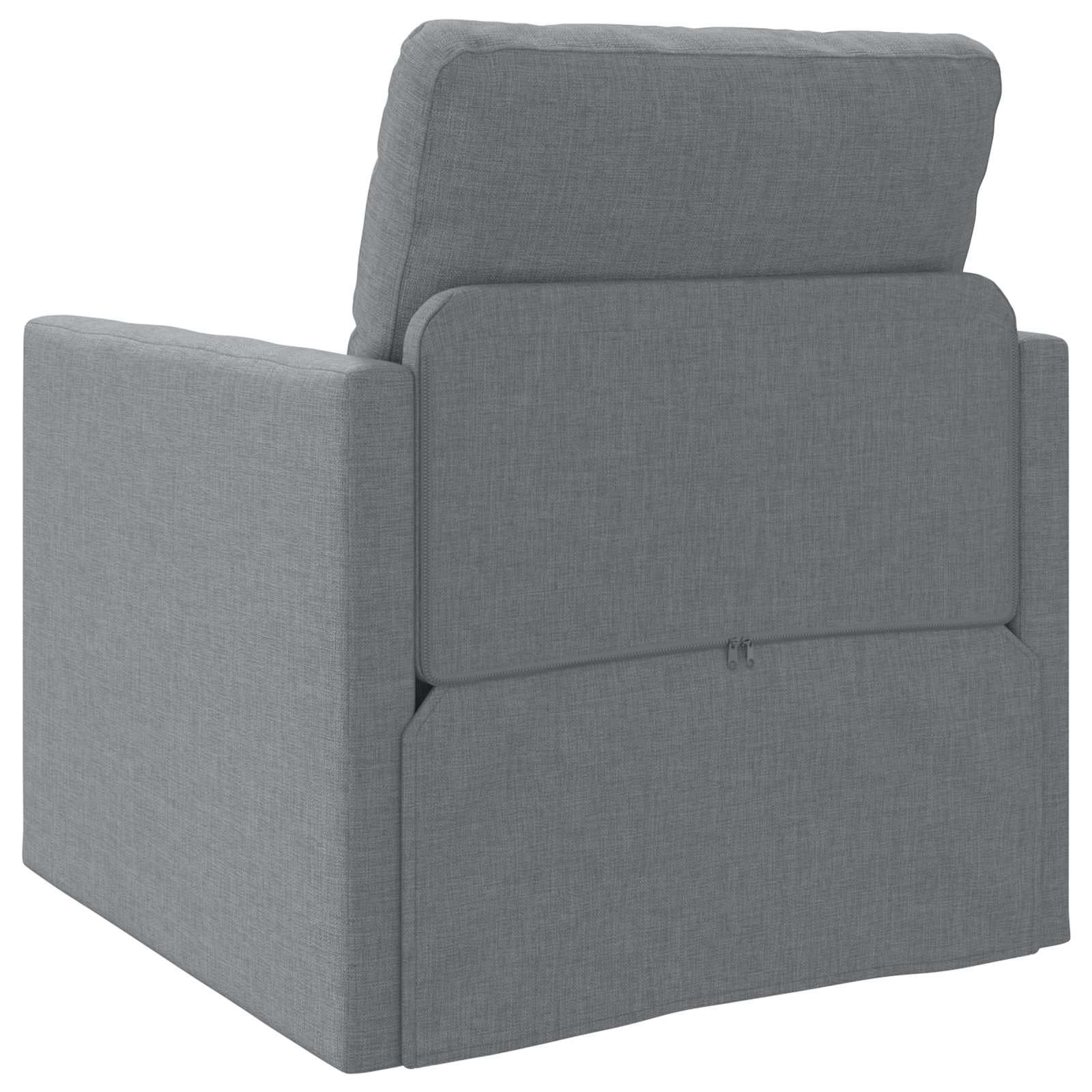 Canapé-Lit Convertible 1 Place en Tissu Gris Clair, Fauteuil Convertible Clic-Clac avec Accoudoirs, Lit d'Appoint Moderne pour Salon et Chambre, 74 x 77 x 81 cm