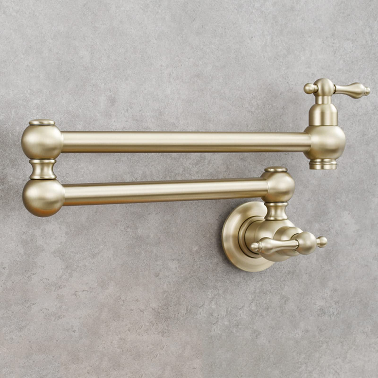 Rubinetto per Cucina a Muro Solo Acqua Fredda Ottone Monoforo Rubinetto per Cucina Bagno-Oro Spazzolato