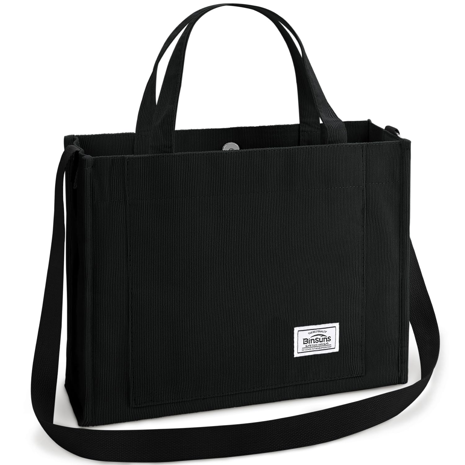 BINSUNSCorduroy Tote Bag for Women Small Satchel Bag Mini Tote Bag Aesthetic Crossbody Handbag - School Work Travel Shopping